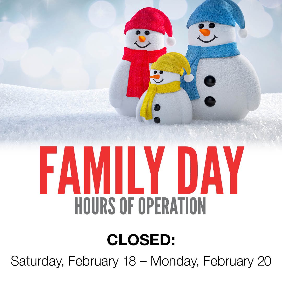 Have a safe and happy family day long weekend!
