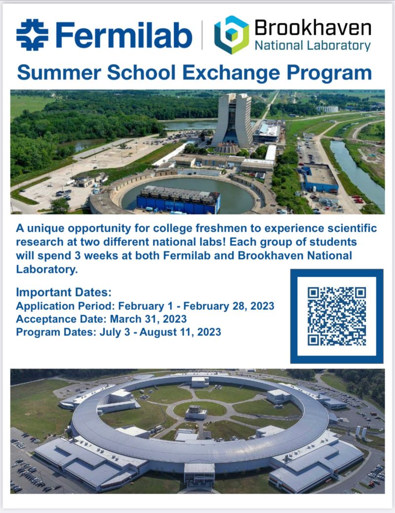 cpp_science's tweet image. Research Opportunity:
The Fermilab and Brookhaven Summer School Exchange Program (FBSEP) is a unique opportunity for undergraduate freshmen majoring in STEM fields to participate in a summer school experience at both labs.
internships.fnal.gov/fermilab-and-b…
#cpp_science