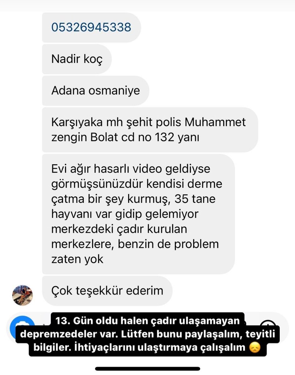 Yardımcı olabilir misiniz? @Ahbap_Adana <a href="/haluklevent/">Haluk Levent ( Ahbap Ekibi )</a> @Ahbap_Osmaniye