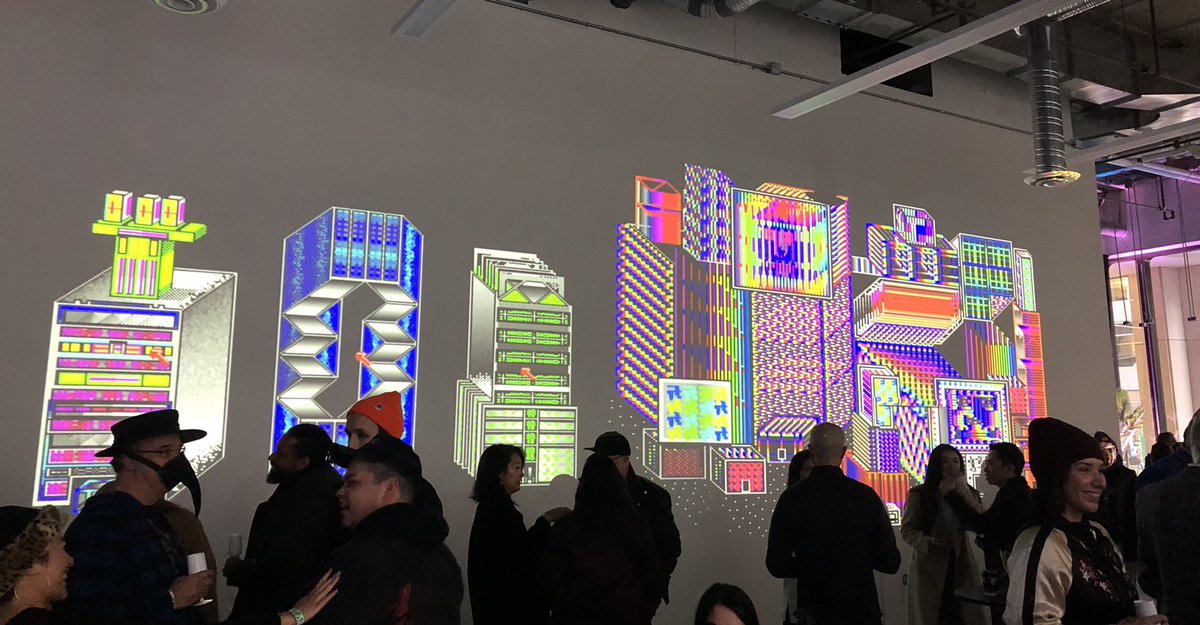 kris10roos's tweet photo. Thanks @benzcooper &amp; @winterartsfest for doing such a great job projecting my work at the Bentall Centre Gallery. Nice to see the pixels in my cities so large! https://t.co/HJWIq4Xvue