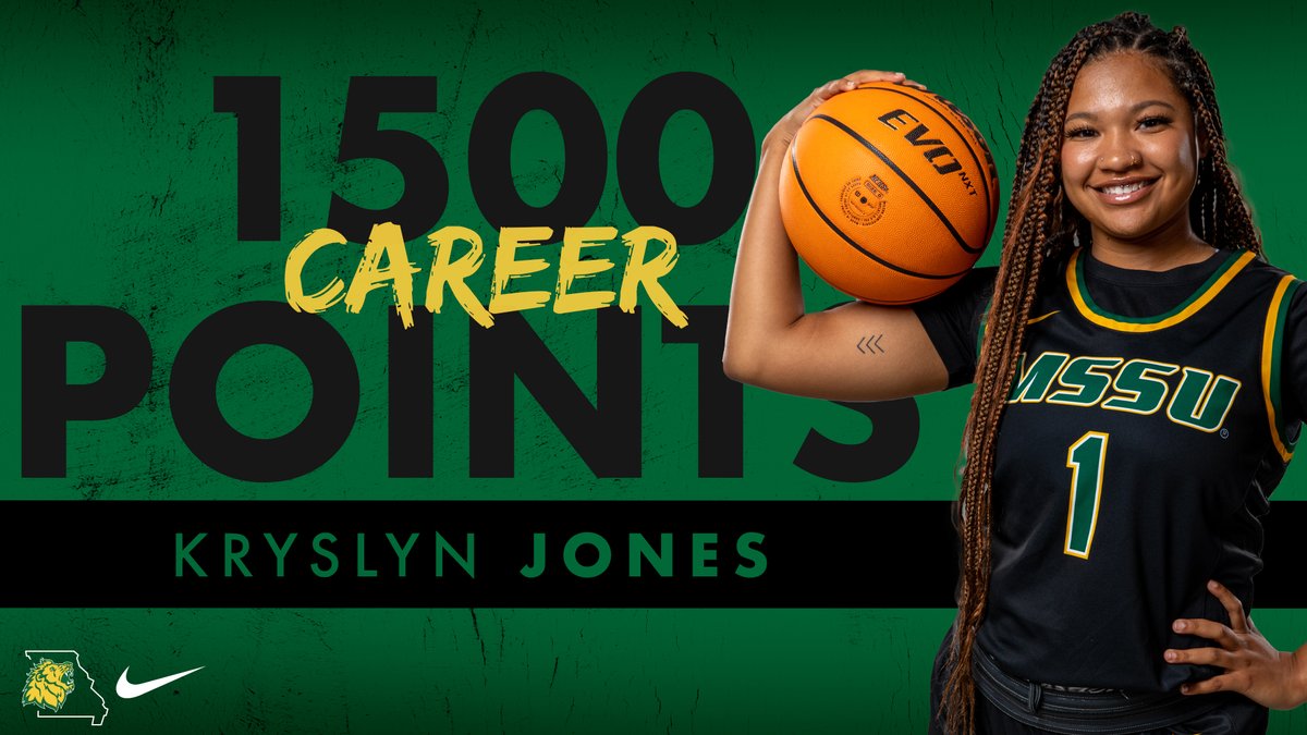 MssuWbb's tweet photo. Last night Kryslyn Jones eclipsed 1,500 collegiate points in her career having scored 945 points at Seminole State College, 293 points for Texas A&amp;M - Kingsville and 262 points for Missouri Southern. Congratulations Kryslyn! https://t.co/yEGVl6vPlb