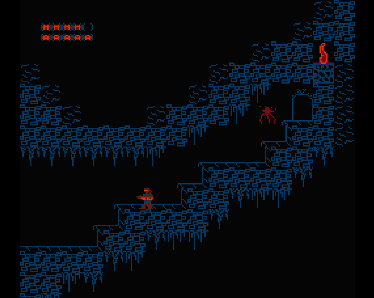 TimMoor74337605's tweet photo. Starting to design the spider's nest!!! 
#NES #neshomebrew #NESdev #8bit https://t.co/Tt3lprQseh