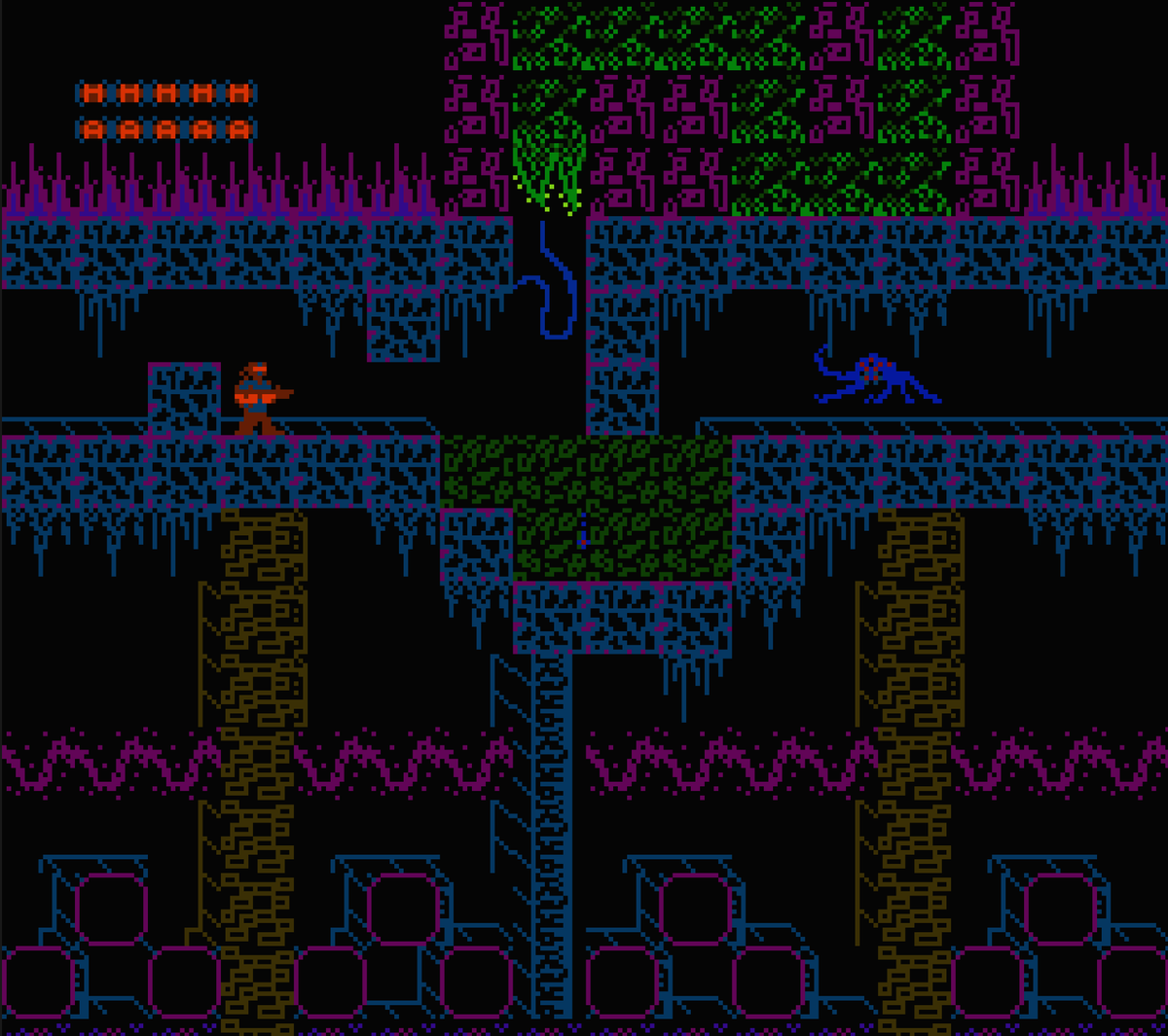 TimMoor74337605's tweet photo. Starting to design the spider's nest!!! 
#NES #neshomebrew #NESdev #8bit https://t.co/Tt3lprQseh