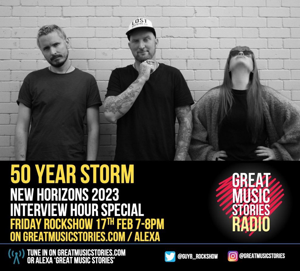 GuyB_rockshow's tweet photo. Really impressed with @50_Year_Storm - artists with an intelligent, grounded and positive view on the world and the value of the creative arts. The outlook and ideas of the people always tend to frame the music they create. And that’s why interviews matter x https://t.co/0YqxqoLwUL