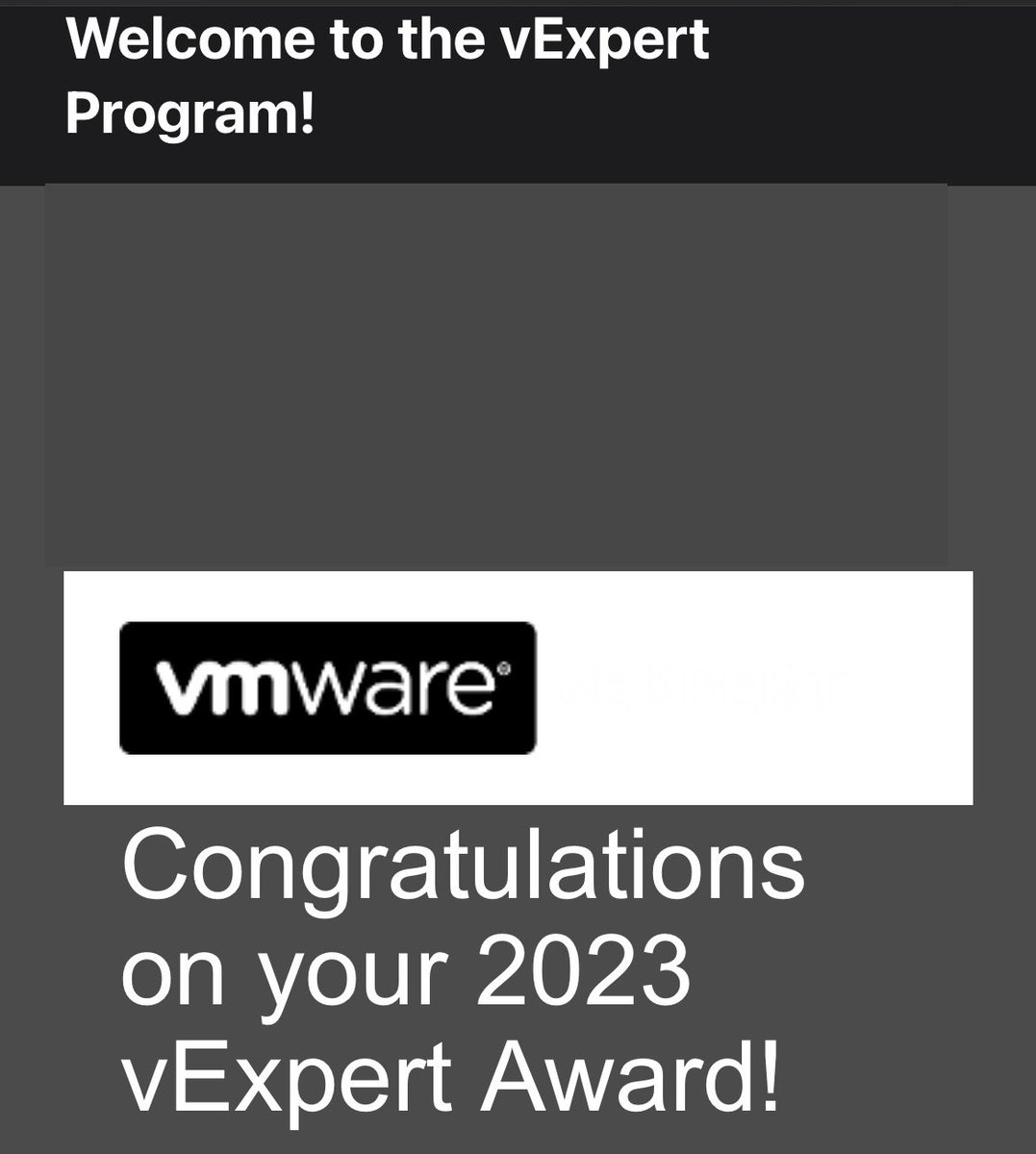 So excited to be joining the #vExpert 2023 group and continuing my journey! Thank you!!! <a href="/VMware/">VMware</a> <a href="/vExpert/">VMware vExpert</a>