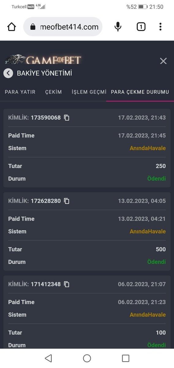 Hızlı ve kolay para çekebileceğiniz güvenilir tek adres sizleri de bekliyoruz denemeyen Kalmasın GameOfBet