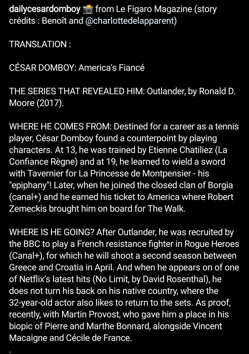 📸 from Le Figaro Magazine + translation (credit if you use it)