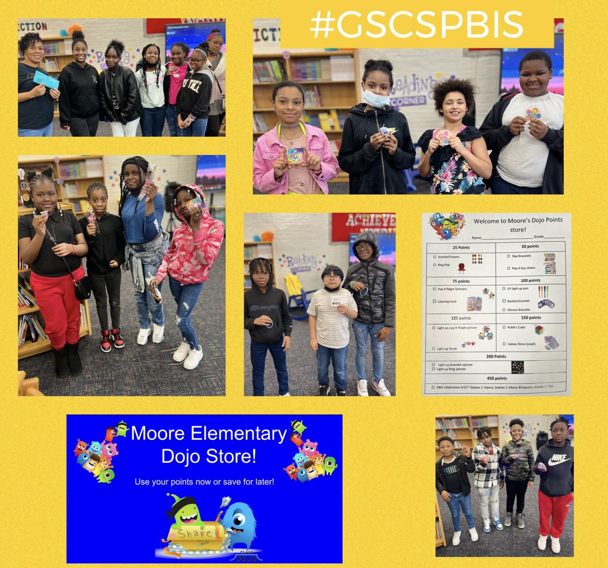 school_moore's tweet photo. Happy Fri-Yay๐โฅ๏ธ Today our scholars were able to shop at our #PBIS store redeeming their Dojo PointsโจMrs. Flynt made special deliveries to homerooms for students who made Pre-Orders via our Dojo Catalog!#GSCSPBIS #MooreThanReady #DojoPoints #PBISStore https://t.co/ijxDitNffx