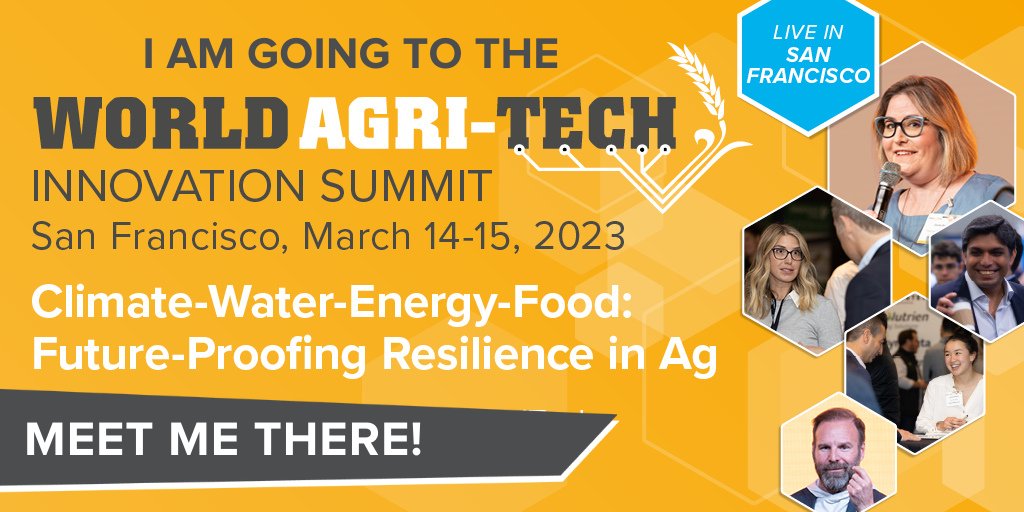 I look forward to representing NDSU at the World Agri-Tech Innovation Summit in just under a month. Open to making connections. Hoping for ideas to advance ag technologies for the benefit of North Dakota agriculture and its constituents.