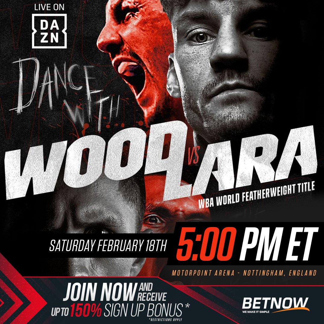 BetNowSports's tweet photo. A potential firefight comes to us from the UK this weekend, as Leigh Wood takes on Maurico Lara for Wood’s featherweight title.
Get current odds ➡️ https://t.co/uQpjRa98jL
#WoodLara #boxing #betnowEU #laravswood #boxingnews #wba #boxingmatch #featherweighttitle #boxeo #fitness https://t.co/Gc2hL8Rbwk