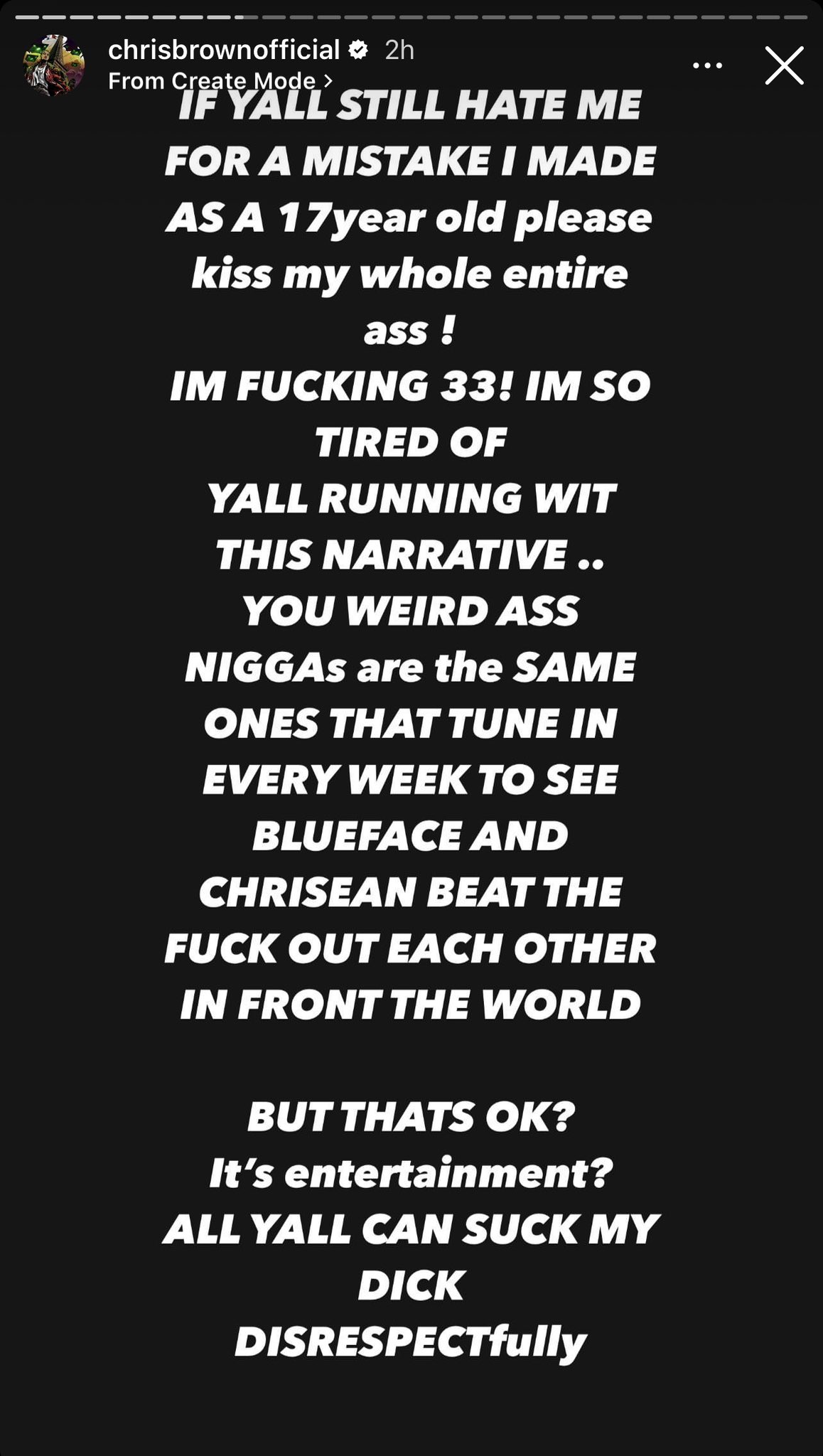 RapTV on Twitter: "Chris Brown shares a message via IG 😳‼️ https://t.co