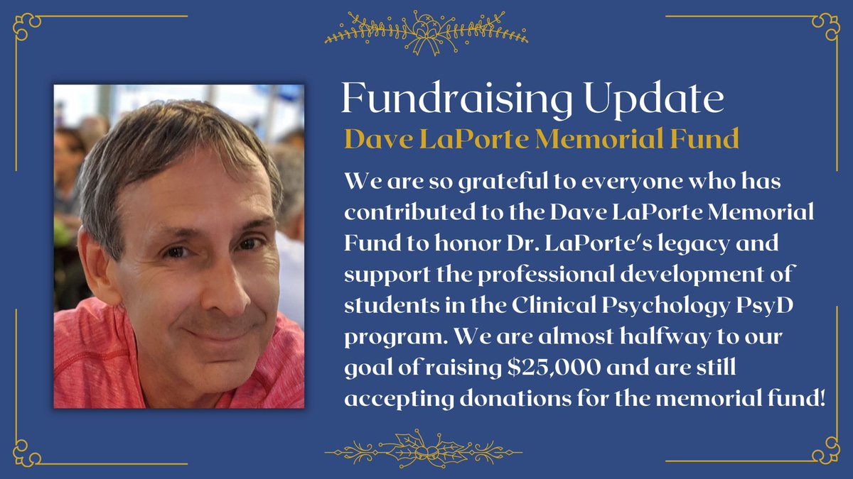 We are so excited to share that we are halfway to our goal of raising $25,000 for the Dave LaPorte Memorial Fund! Donations are still being accepted if you would like to offer your support by making a gift to the fund today: alumni.iup.edu/4829