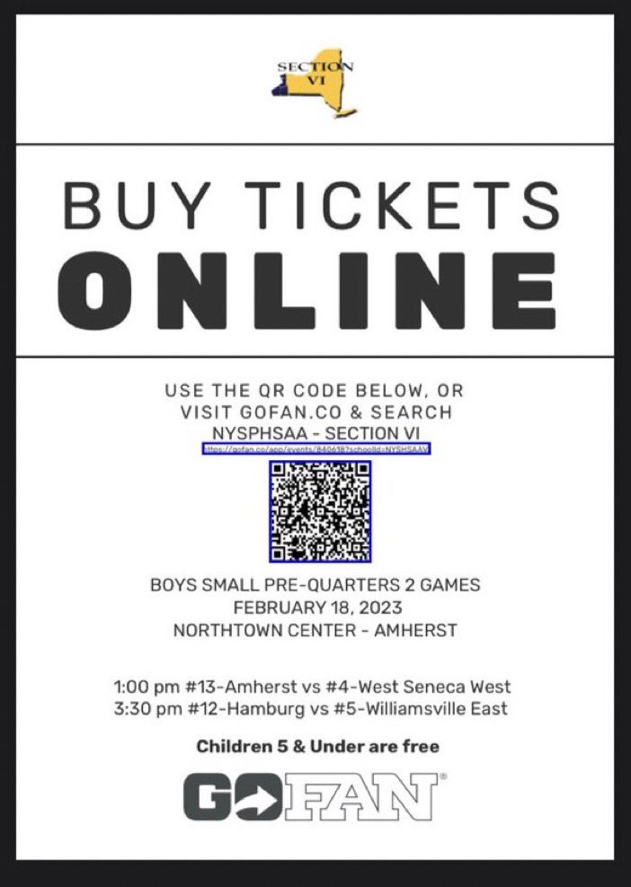 🚨PLAYOFF HOCKEY🚨
HUGE AFTERNOON TILT 1PM AT THE NORTHTOWN CENTER THIS SATURDAY. THE LADS TAKE ON THE AMHERST TIGERS TOMORROW‼️WIN OR GO HOME‼️ FIND A RIDE, NO EXCUSES NOT TO BE THERE. SCAN CODE FOR TICKETS‼️
($7 online or $10 at the door)
THEME: 🔵🟡BLUE AND GOLD🟡🔵