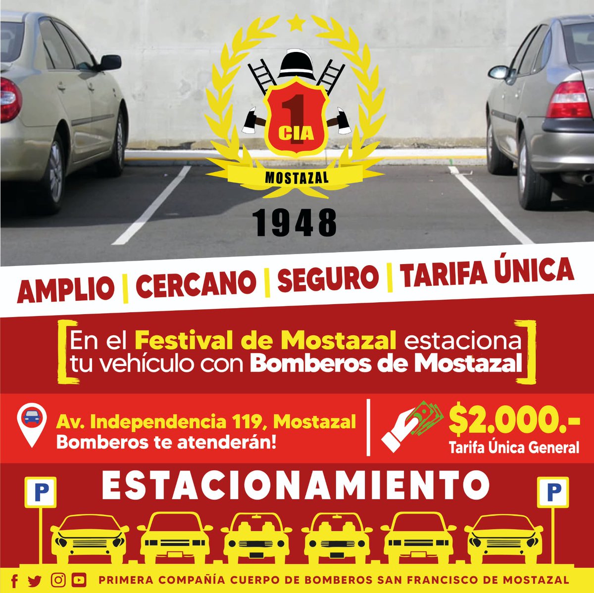 Obarreram's tweet photo. Dato para quienes asistan al festival en Mostazal #Mostazal #Bomberos @PrimeraMostazal https://t.co/uWfWx8n2AT