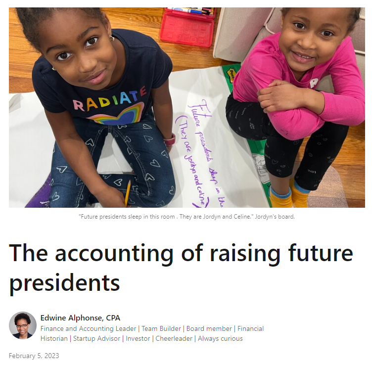 nsbcpa's tweet photo. Edwine Alphonse, CPA, she shares her dream for their future to honor black parents who save, work hard and sacrifice for their financial freedom. Future presidents and they might just be Black CPAs, too!!

https://t.co/wRQuXcbkWB

#BlackHistorymonth https://t.co/ipb4T7eNdw