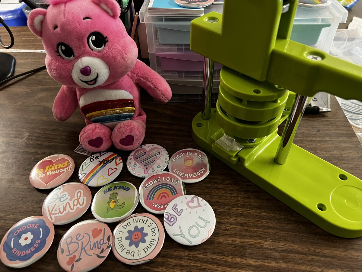 Getting some buttons prepared for Day of Pink next week! <a href="/TVDSB/">Thames Valley DSB</a>