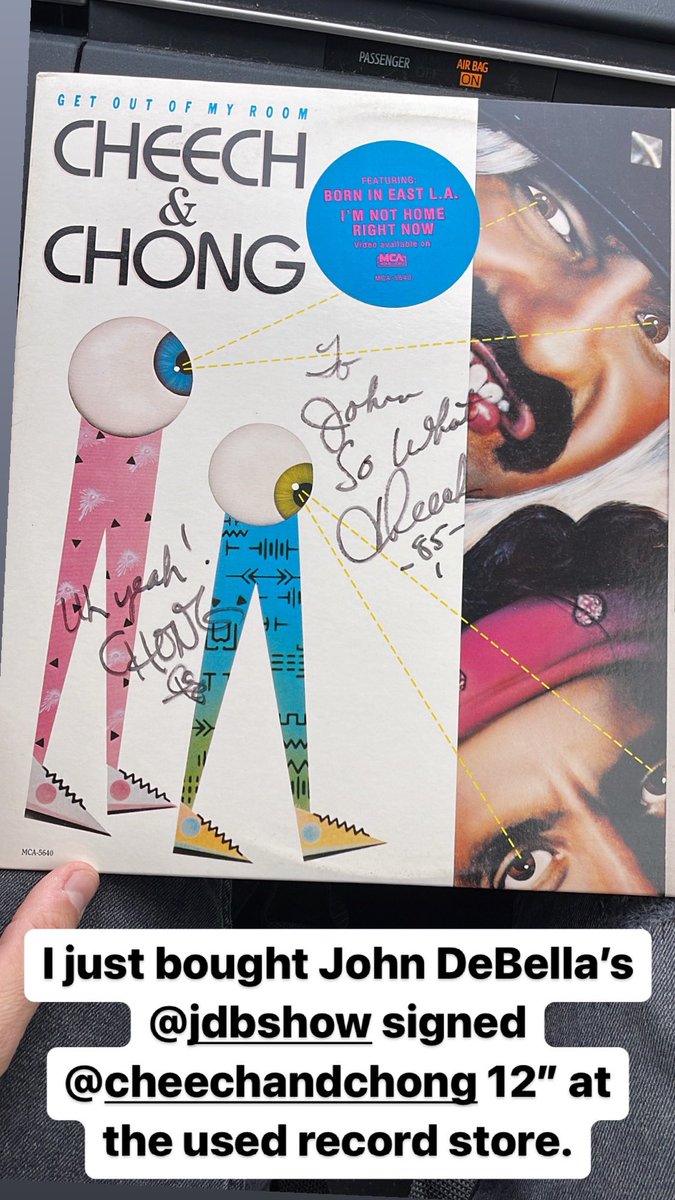 I just bought John DeBellas <a href="/jdbshow/">John DeBella Show</a> signed Cheech and Chong record at a used record store!!!