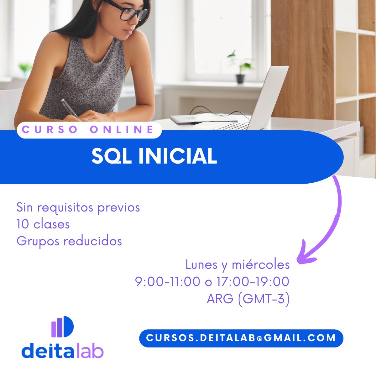 DeitaLab's tweet image. ¡Aprende SQL desde cero desde tu hogar! Curso online, en vivo de 10 clases y grupos reducidos. #cursoSQL #DeitaLab
Consultas: buff.ly/3XjuA8v