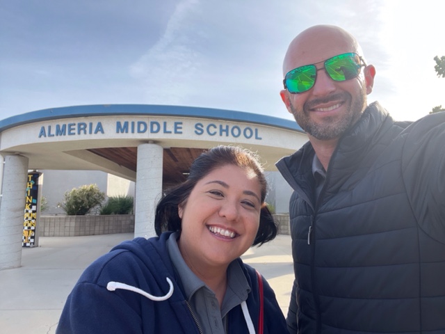 Field Work Friday- This week Kenny and Atsie were out at Almeria Middle School in Fontana Unified, working on C5 Programs, supporting classroom educators and mental health professionals. #MentalHealthProfessionals #TeamWork