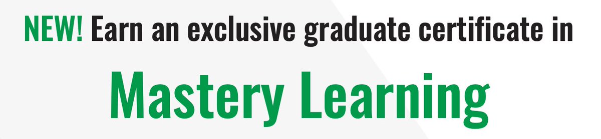 New at UND! 100% online Mastery Learning Graduate Certificate! Learn how to effectively design and implement K-12 classroom assessment and grading practices. 4 total classes. Can be applied toward a masters or doctorate degree. Learn more: und.edu/programs/maste… @UNDEducation