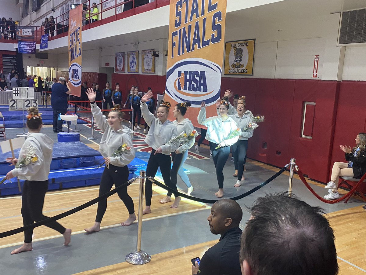 The opening ceremony of the IHSA Girls Gymnastics state Finals!  Good Luck!!