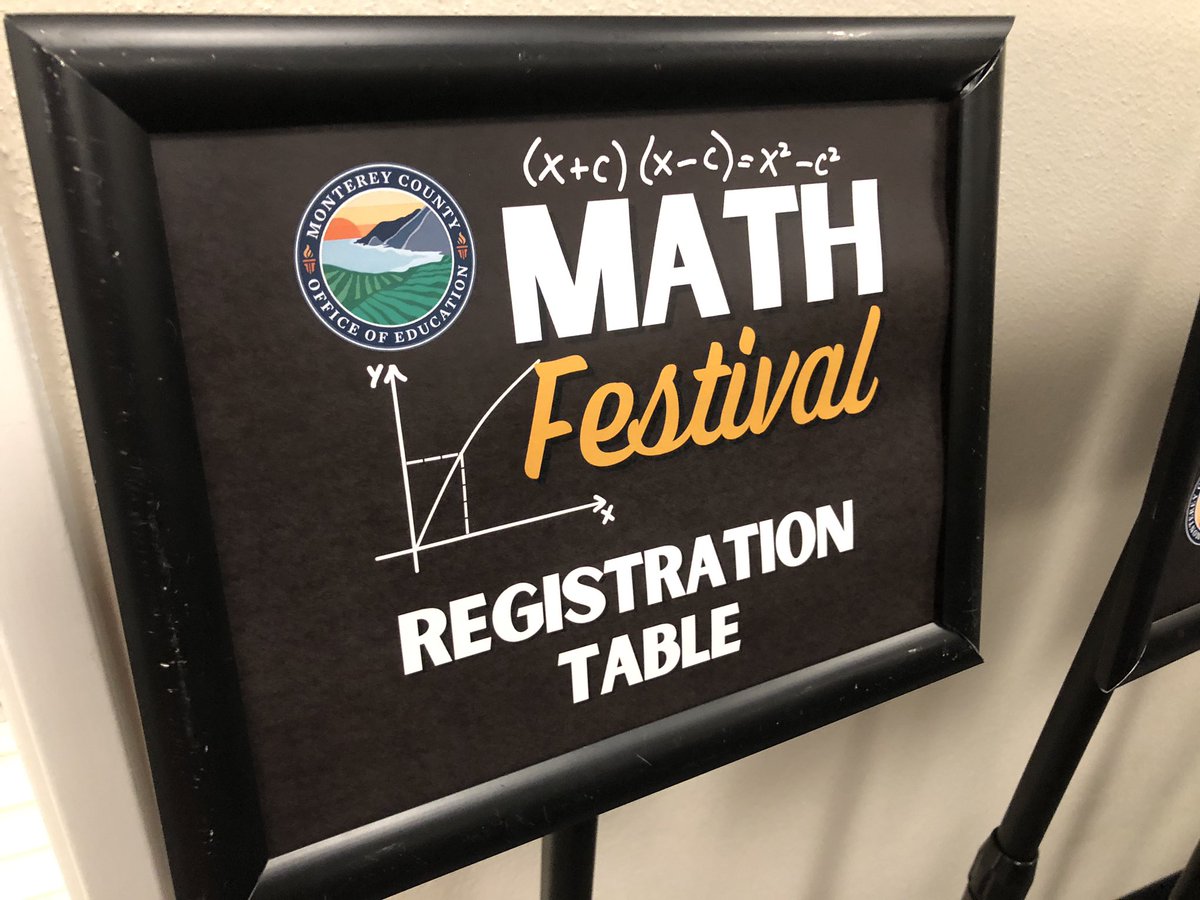 TeacherLora's tweet photo. It’s almost Math Festival time! Next weekend we get to have all sorts of hands-on #math fun! We are testing out a new competition model this year too! @MCOE_Now @theJRMF @salinascityesd @HartnellCollege https://t.co/HeoF68CmCp