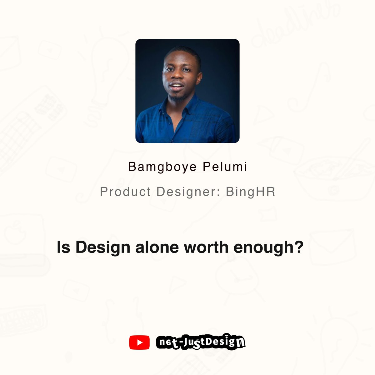 Had a discussion with <a href="/pelumibot/">Design Bot</a>, he is an interesting designer with so many skill sets, from CMS building, 2 degrees in computer science, a product designer at binghr. io, and so much more, overall he is a super interesting person to talk to, 
linktr.ee/notjustdesign?…