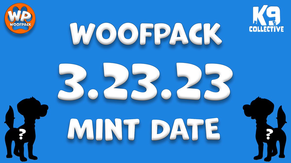 It’s official. 

<a href="/woofpack_nft/">WoofPack NFT</a> mints 3.23.23 🐶