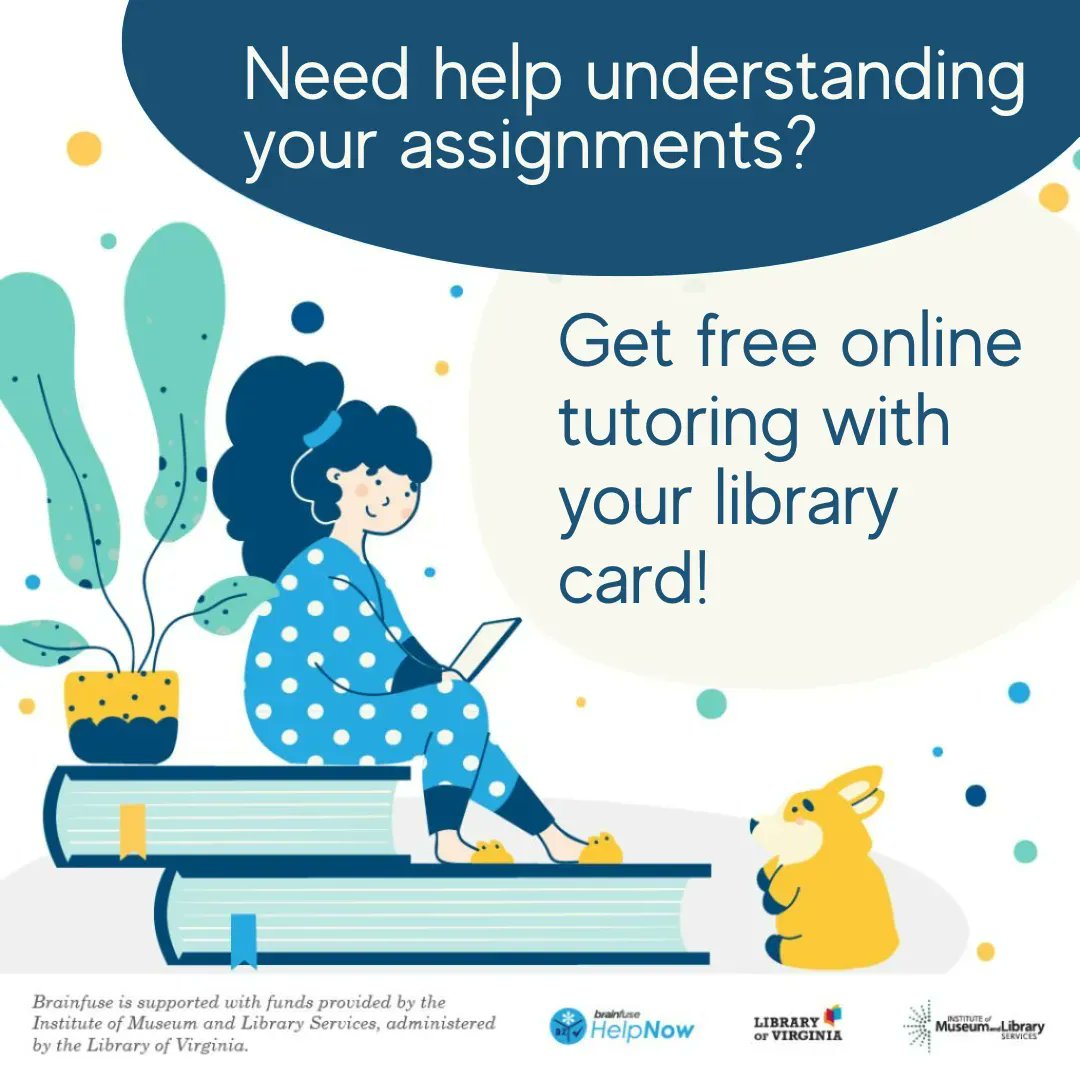CCPLVA's tweet image. 🤔 Are you feeling overwhelmed with your homework? CCPL can help! Use your library card to connect with a FREE online tutor. 😊 
buff.ly/3lkseZE 
#brainfuse #helpnow #whatlibrariesdo #BrainfuseCommunity #onlinelearning, #distancelearninghelp #homeworkhelp