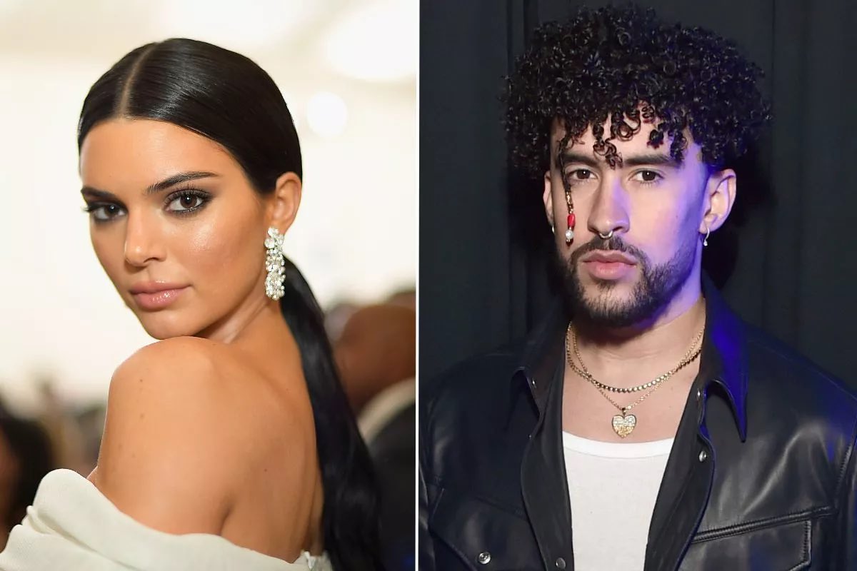 PopCrave's tweet photo. Kendall Jenner and Bad Bunny are trending after an unverified blind from 
celebrity gossip page DeuxMoi went viral:

“This famous model sister was seen playing tonsil hockey with Bad Bunny at a private L.A. club last night.” https://t.co/LCSohd9njM