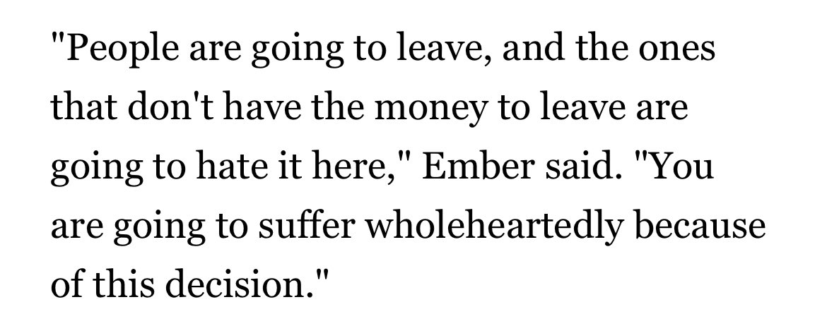 Ember never wanted to leave, she said she’s been forced to.
“I don't feel safe in this state,” she said.

She’ll be attending college out of state, despite getting a scholarship in OH.

“People are going to leave &amp; the ones who don’t have the money to leave are going to hate it.”