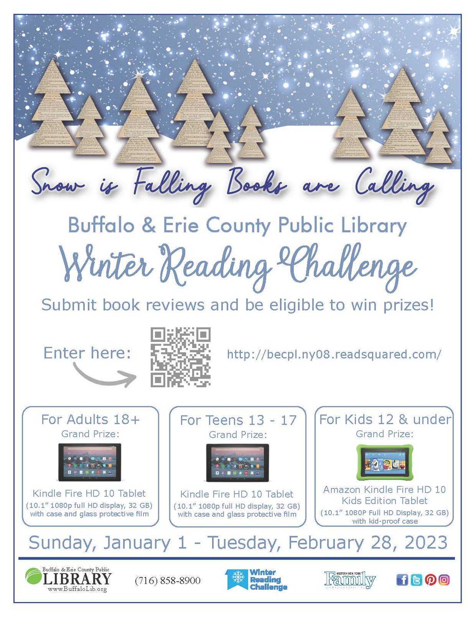 buffalolibrary's tweet image. There’s still time to enter the Online Winter Reading Challenge! Submit book reviews through Tue., Feb. 28 for a chance to win prizes! becplny08.readsquared.com