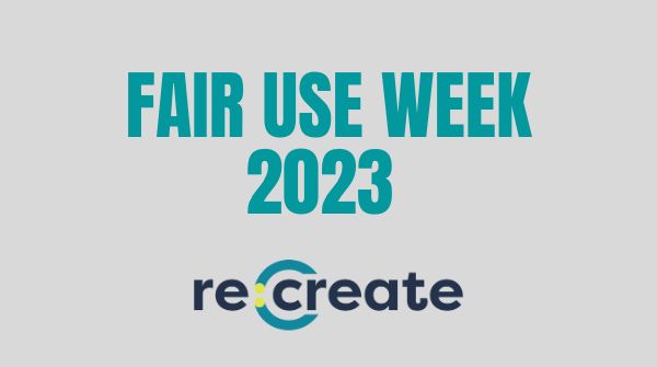 recreateco's tweet image. Happy #FairUseWeek! This week Re:Create and its members are highlighting why #FairUse is essential for everyday activities and creative endeavors! Learn more: FairUseWeek.org