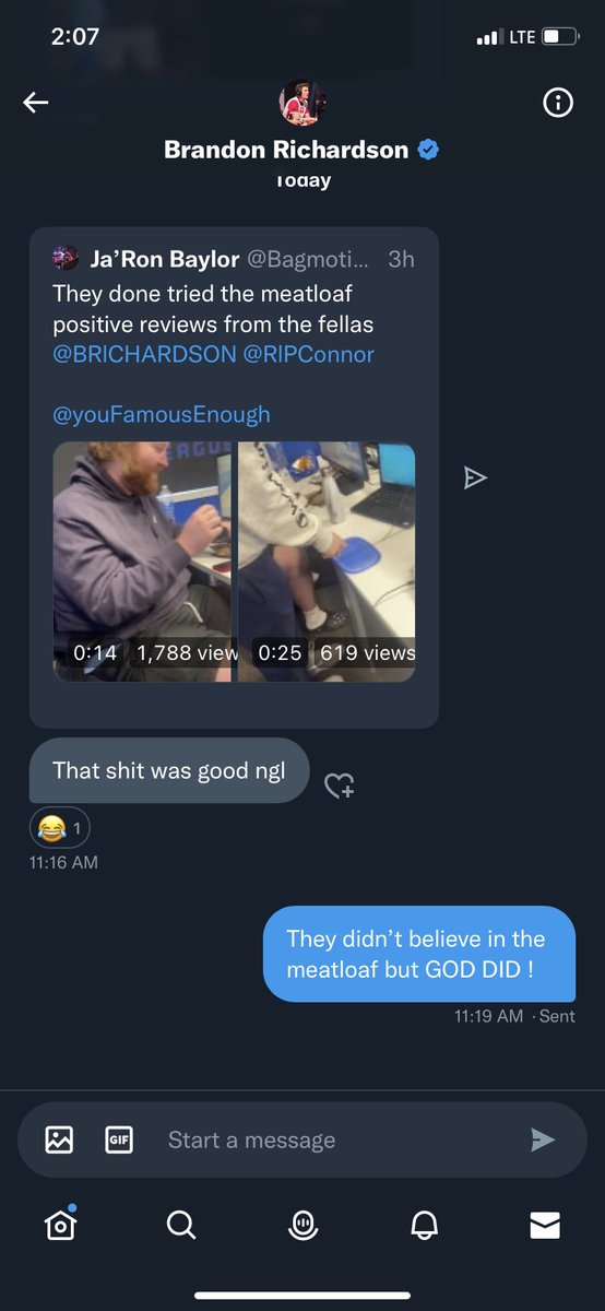 Brandon wouldn’t lie to me… Meatloaf is confirmed ⛽️