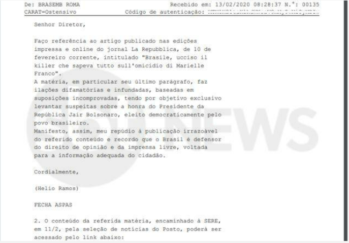 disangermano's tweet image. EXCLUSIVO CASO MARIELLE: O Governo Bolsonaro usou o Itamaraty e as principais embaixadas do Brasil na Europa, para blindar o então presidente ao assassinato da vereadora Marielle Franco

Documentos que estavam em sigilo de 100 anos foram revelados agora pelo @sbtnews