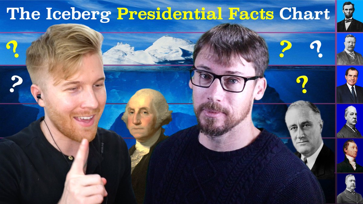 I finally caught on to Iceberg Charts and decided to make my own about U.S. presidential facts. Thanks to @JJ_McCullough for the idea. Also, @drewdurnil made one as well. In my new video, we reveal our Iceberg Charts to each other!