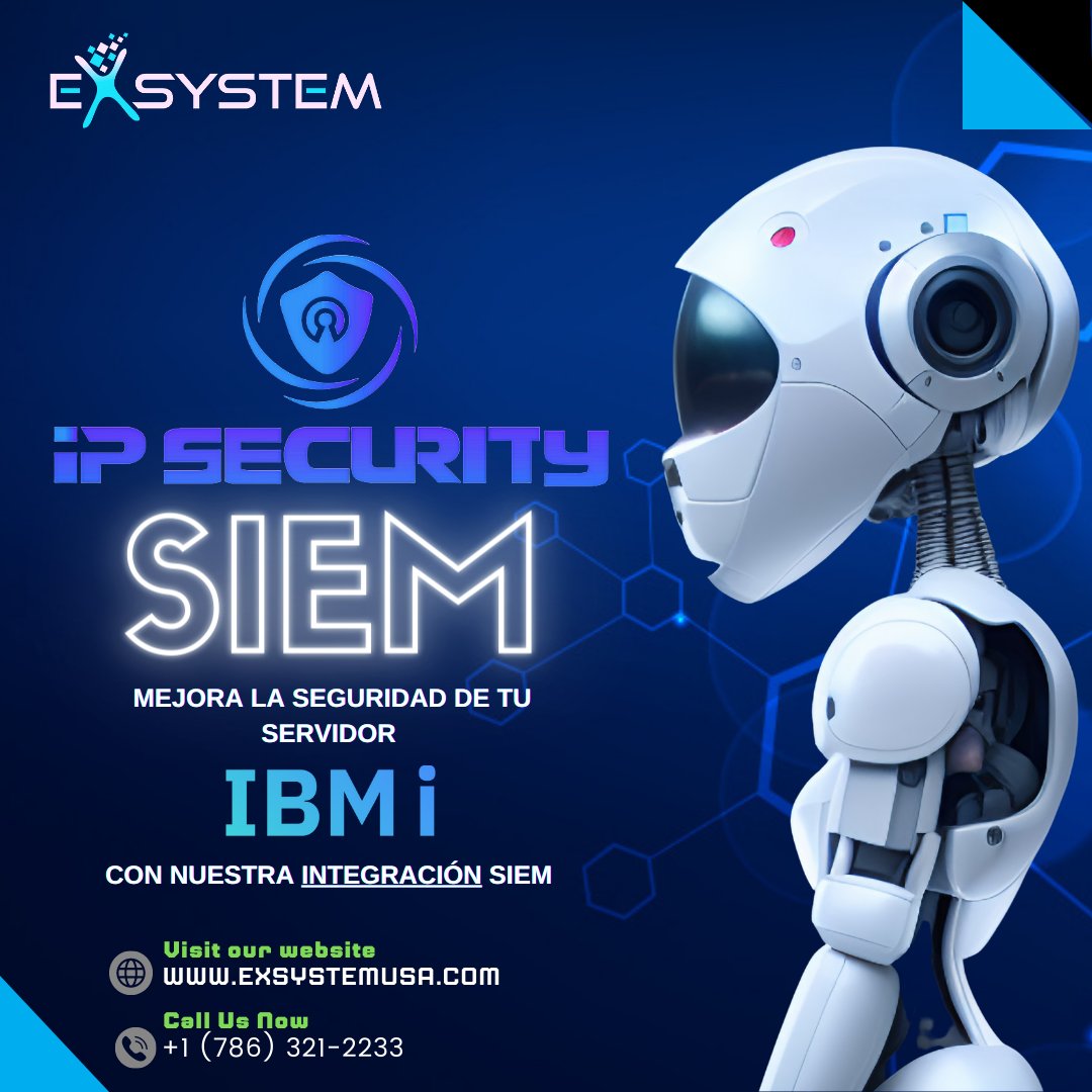 ExsystemUSA's tweet photo. Si tu empresa está utilizando un servidor
IBM i para almacenar información crítica, es crucial garantizar que la seguridad de tu infraestructura sea sólida y confiable.
#seguridadinformatica #IBMi #Exsystem #SIEM #IPSecurity #ciberseguridad #protecciondedatos
#Exsystemusa #as400 https://t.co/FxOd8AJyW5