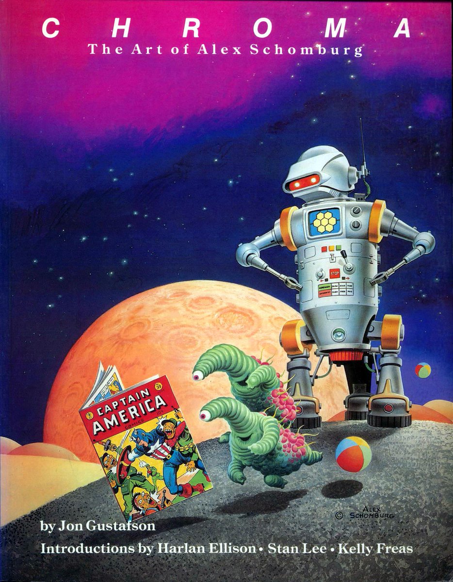 Ranaroth2's tweet photo. Jon Gustafson, Chroma: The Art of Alex Schomburg, Father Tree Press, 1986. #JonGustafson #AlexSchomburg #FatherTreePress #art #illustration #ArtPortfolio #chroma #robot #Alien #Aliens #comics https://t.co/9ihpLfVeXH
