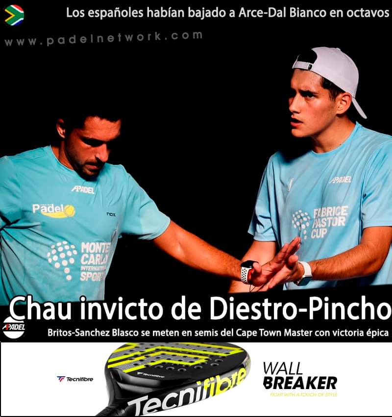Diestro-Pincho parecían intocables en el circuito de Pastor: debutaron en 2022 con título y venían de bajar a Arce-Dal Bianco. Chau invicto después de la levantada de Britos-Sánchez Blasco, ya en semis con Alfonso-Juani, Barrera-Del Moral y Tito-Tolito.  padelnetwork.com/a1padel/2023/f…