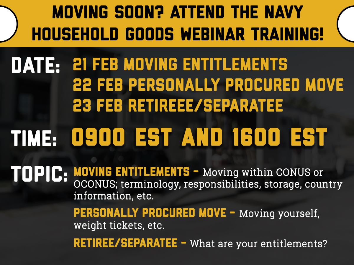 MyNavy HR on Twitter "Navy Household Goods training webinars NOW are