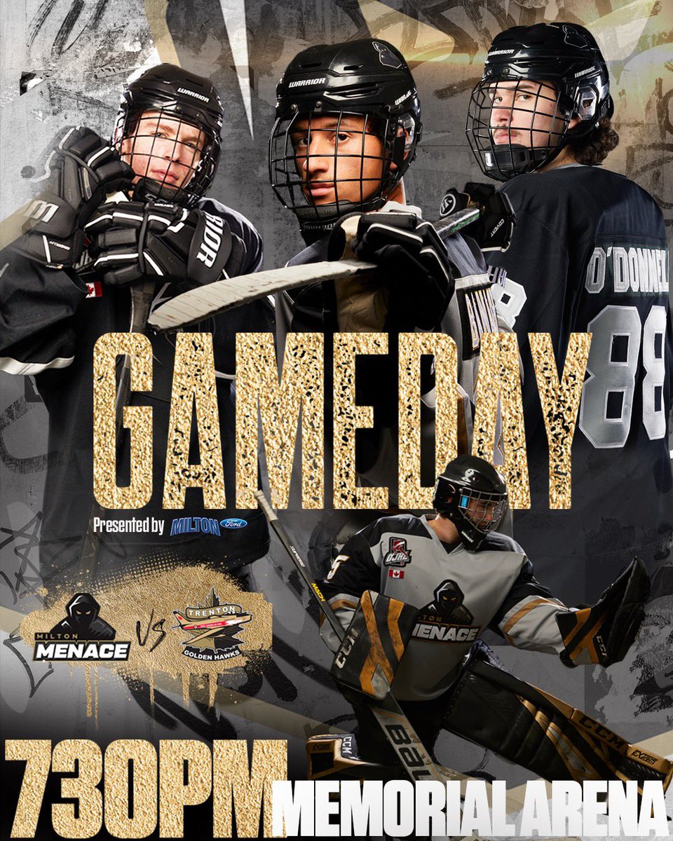 MenaceOJHL's tweet photo. ⚡️FRIDAY NIGHT GAMEDAY⚡️
It’s a Friday night @miltonfordlincoln Gameday as we return
home-sweet-home to the MaD HoUsE🌀to take on the @trentonghawks for a Friday night tilly!
You know the drill #Menacemob
▪️: 🗣️LOUD
▪️:☺️ PROUD
▪️:👏LOUDER https://t.co/RCwIAgJ4uB