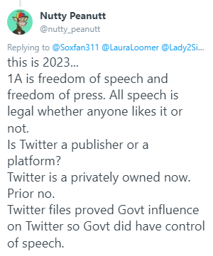 BadSec230Takes's tweet photo. 1A also notably includes freedom of association. It's also a restraint on government, not private companies. Twitter being privately owned versus a publicly traded firm has no implication here whatsoever. Thanks @DevinCow for the tag. Keep it up folks! https://t.co/LqIt0jtKpW