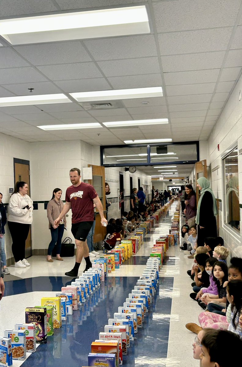 ✨ Happy Kindness Week! We’ve been collecting boxes of cereal for <a href="/LoudounHunger/">Loudoun Hunger Relief</a> for the past 3 weeks. Today we did our Acts of Kindness Domino celebration as a whole school with the help from several former <a href="/Commanders/">Washington Commanders</a> players!