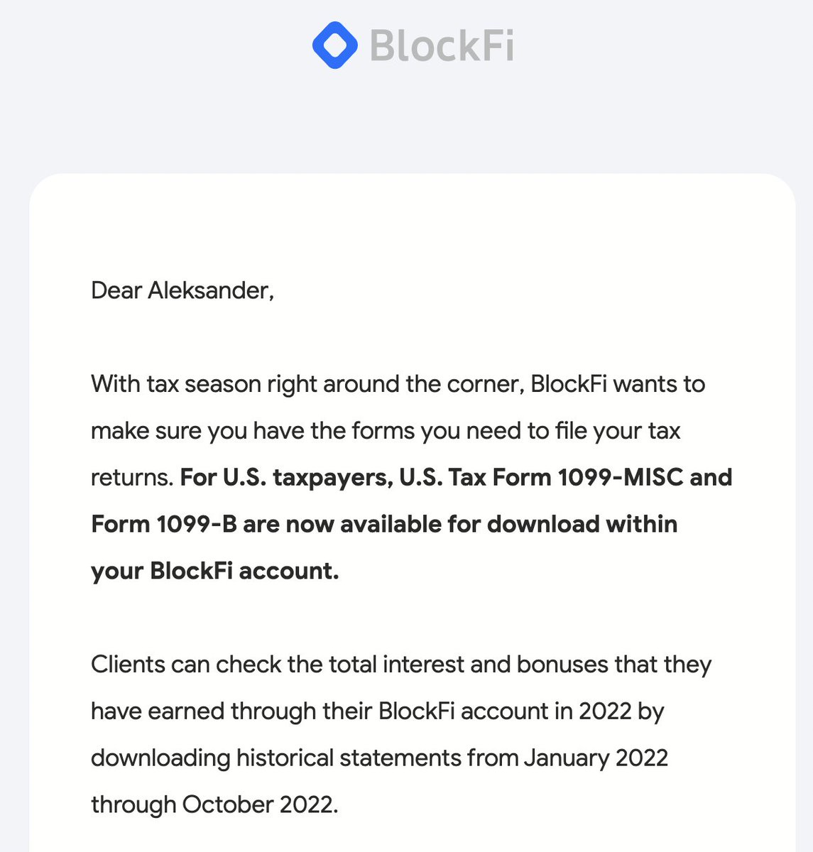 painful tax report automation from <a href="/BlockFi/">BlockFi</a>  today 💀