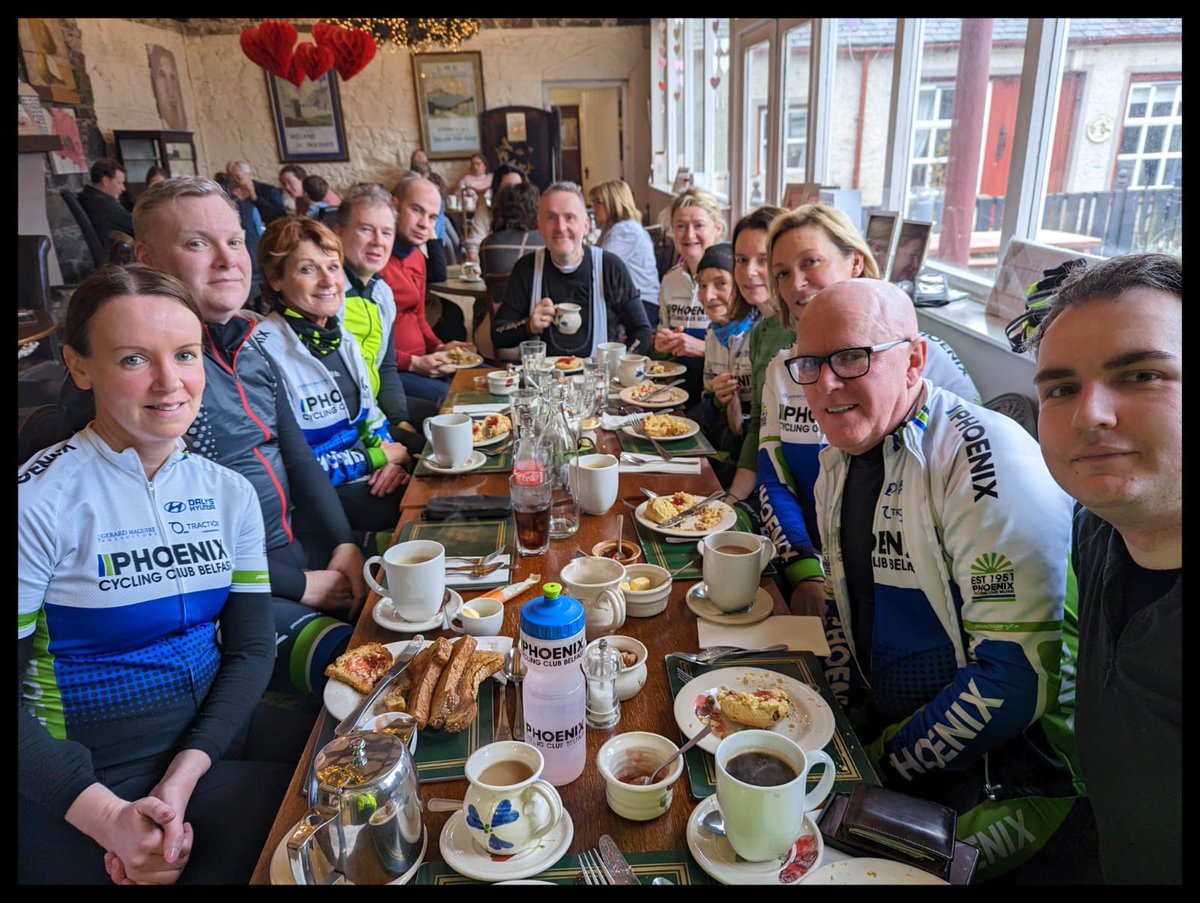 The B3 crew enjoying refreshments at Ballydougan Pottery #bikelife #cyclinglife #itsnotarace