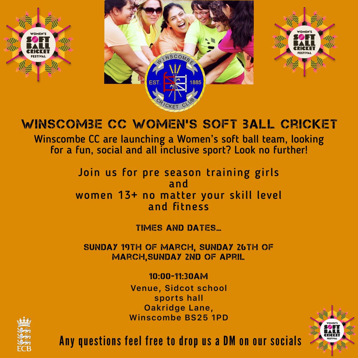 Winscombe Cricket Club 🏏 (@club_winscombe) on Twitter photo 🚨WINSCOMBE CC WOMEN’S SOFT BALL CRICKET🚨
After our announcement a few months ago about launching Women’s soft ball cricket, we can now confirm we are going ahead and have the first training session planned ⬇️⬇️⬇️
<a href="/SomCricketFDN/">Somerset Cricket Foundation 🏏</a> <a href="/ECB_cricket/">England and Wales Cricket Board</a> #UpTheCombe #WCC 🚨WINSCOMBE CC WOMEN’S SOFT BALL CRICKET🚨
After our announcement a few months ago about launching Women’s soft ball cricket, we can now confirm we are going ahead and have the first training session planned ⬇️⬇️⬇️
<a href="/SomCricketFDN/">Somerset Cricket Foundation 🏏</a> <a href="/ECB_cricket/">England and Wales Cricket Board</a> #UpTheCombe #WCC