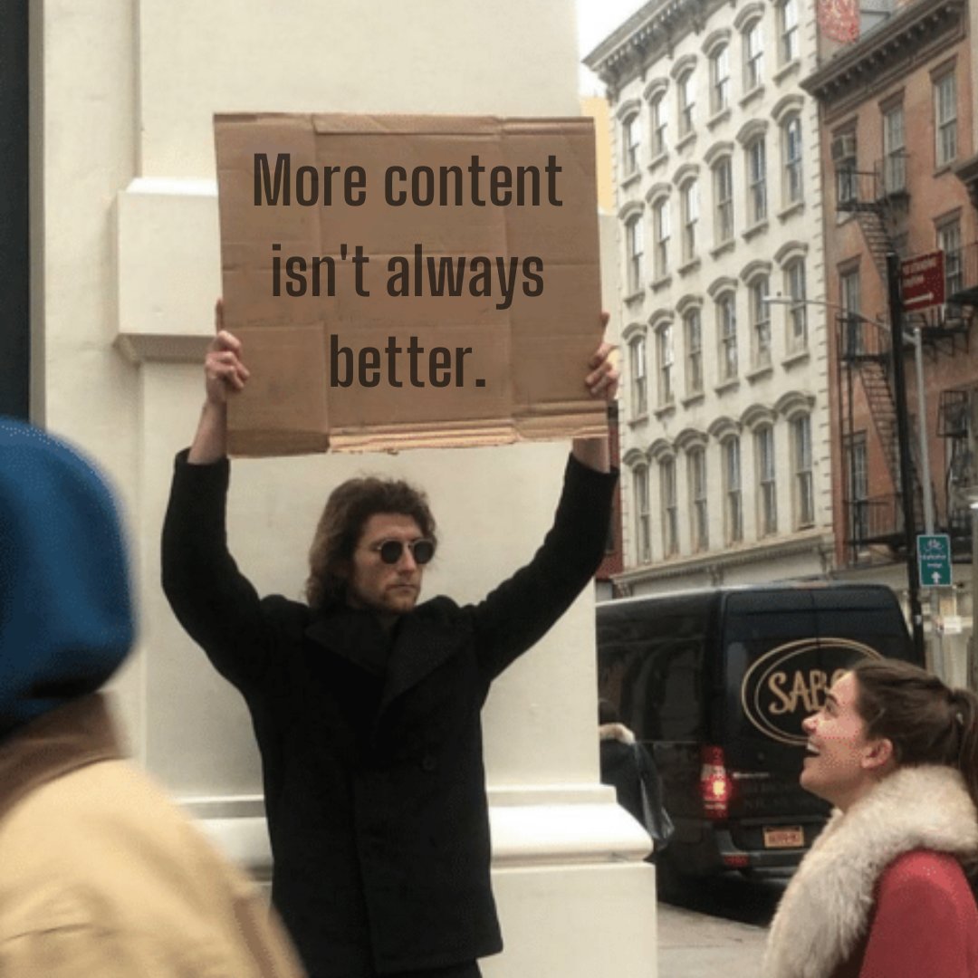 TTStairs's tweet image. Keeping your content fresh and diverse is just as important as how often you post. #TakeTheStairs #MarketingAgency #GuyWithASign