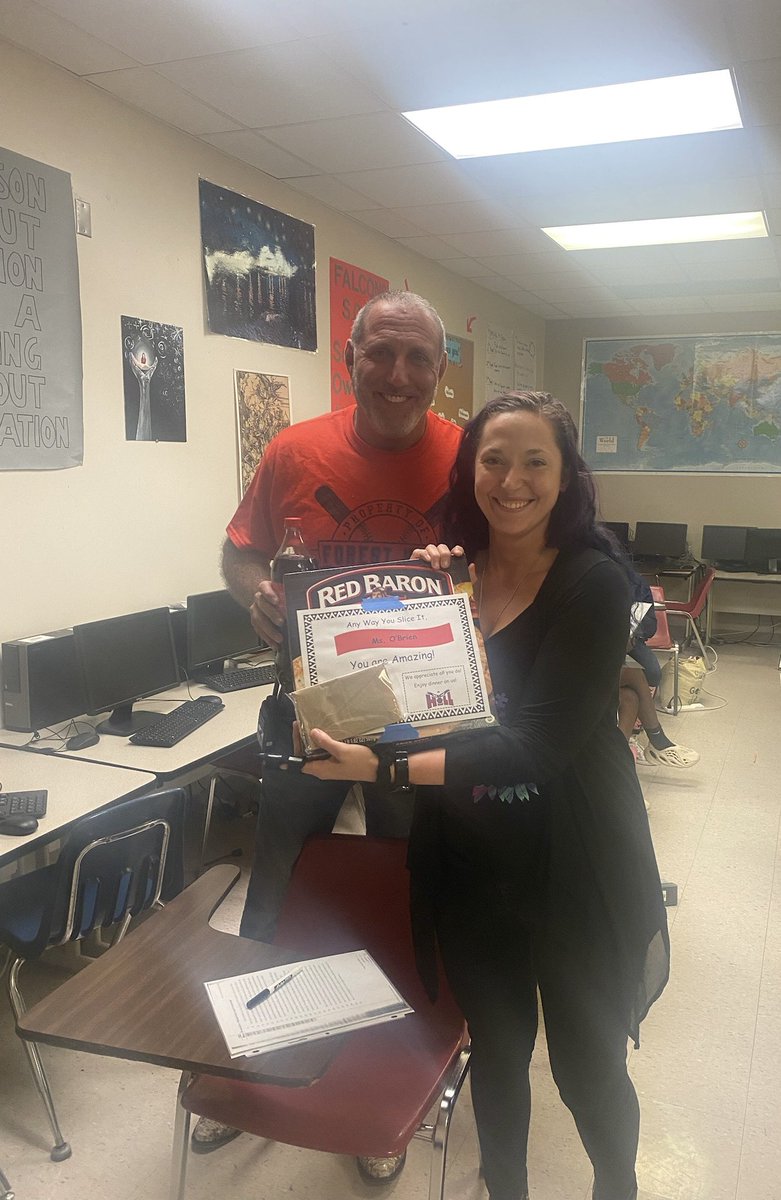 Congrats to our “Any Way You Slice It, You’re AMAZING” Teacher of the Week, Ms. O’Brien! Thanks for making a difference! 
🍕🍿🥤<a href="/MichaelAronson2/">Michael Aronson</a> <a href="/camsly89/">Camella Slydell</a> <a href="/ProvenzanoJohn/">John Provenzano</a> <a href="/YounceDoris/">DYounce-AP@FHCHS</a> <a href="/tj_smith_23/">Tara Smith</a> <a href="/orocofsky/">Cynthia Orocofsky</a>