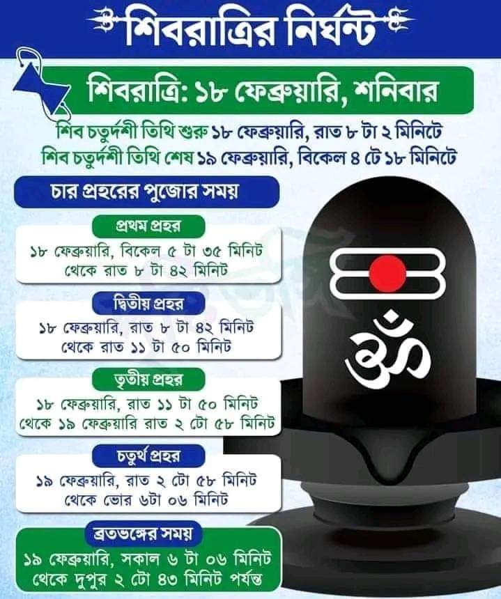 amitavasomu's tweet photo. আজ মহাশিবরাত্রি পূজা, তাই আগাম শুভেচ্ছা ও তিথি এবং সময় জেনে নিন - হর হর মহাদেব
#MahaShibratri #Shibratri
#ShivRatri https://t.co/FShnAUYW2s