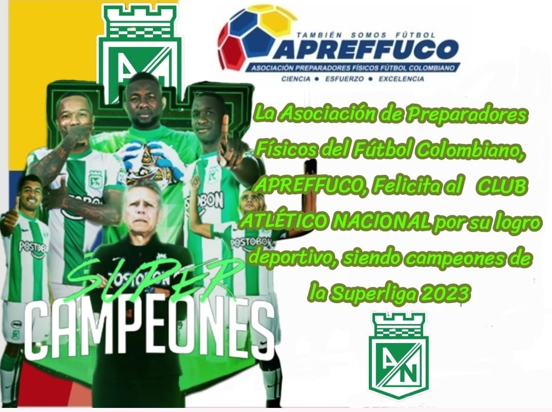 apreffuco's tweet photo. Felicitaciones al Club Atlético Nacional por su título de la Súper Liga 2023
@Dimayor @FCFSeleccionCol @FCF_Oficial @nacionaloficial @SaqueLargoWin @NoticiasCaracol @rcnradio @Futbolfpc https://t.co/frxAleEx2I